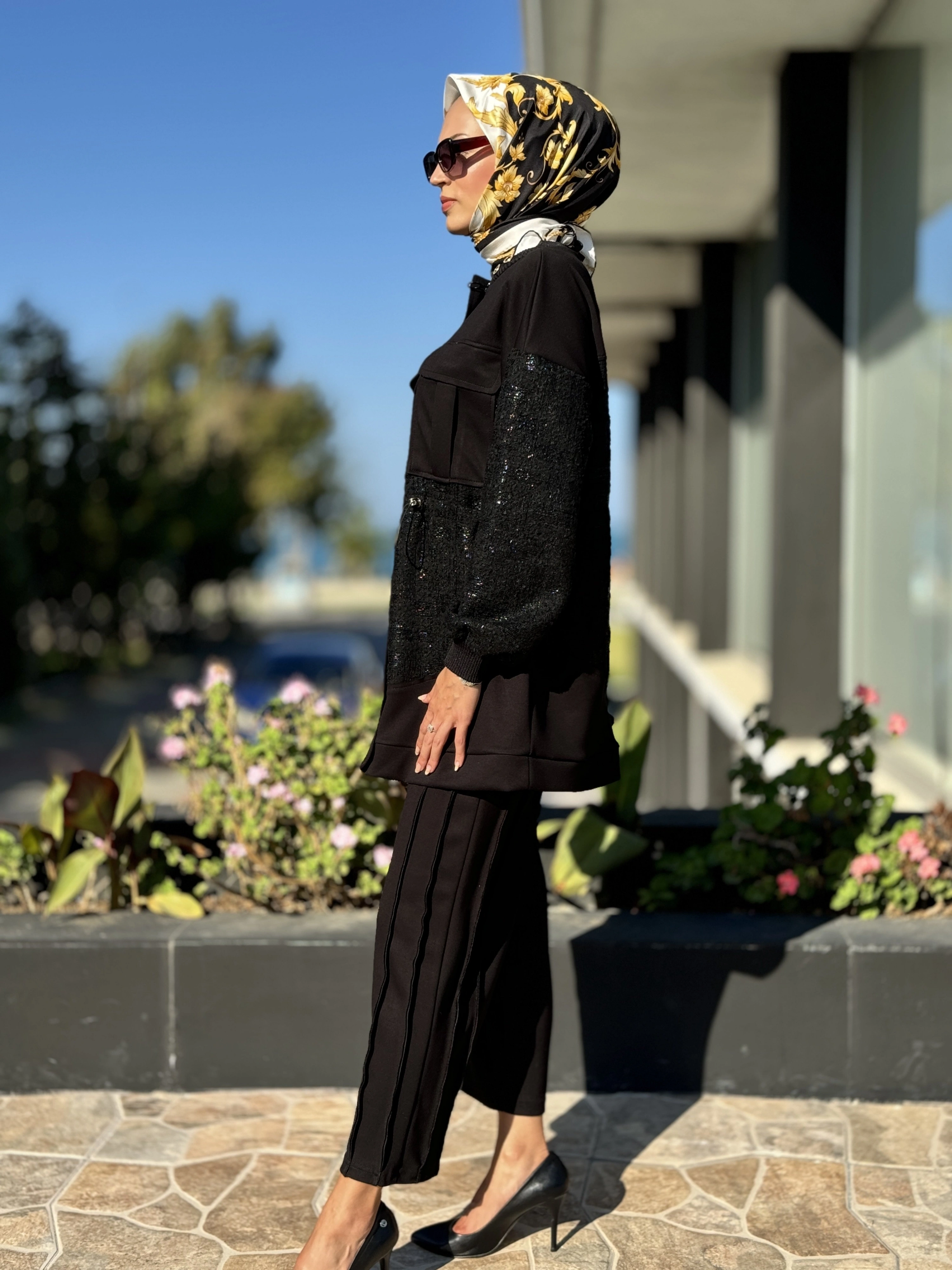 Ghisa Belden Büzgülü Ceket Pantolon Takım G3020