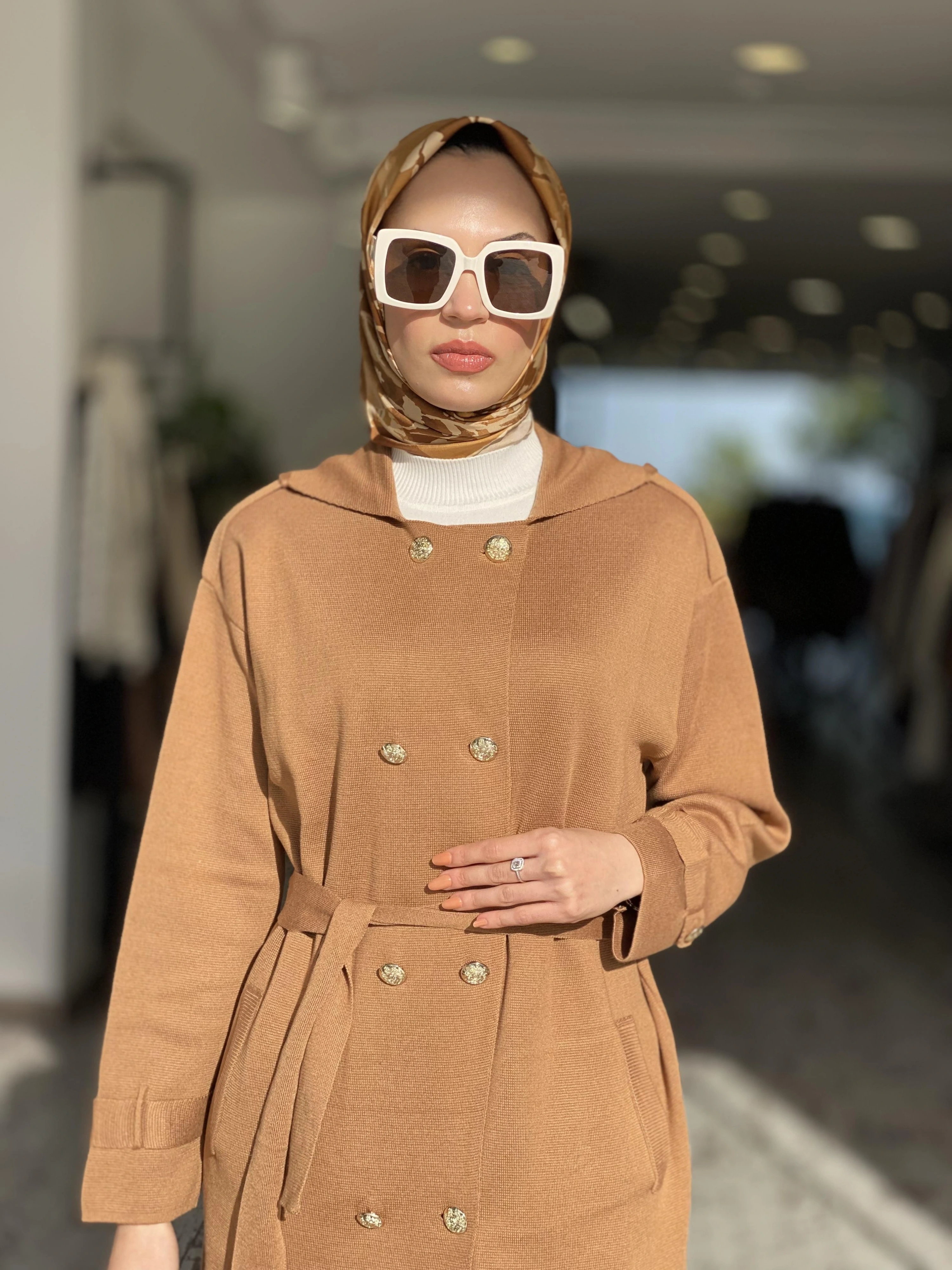 Ghisa Düğme Detaylı Triko Ceket / Trench G3753