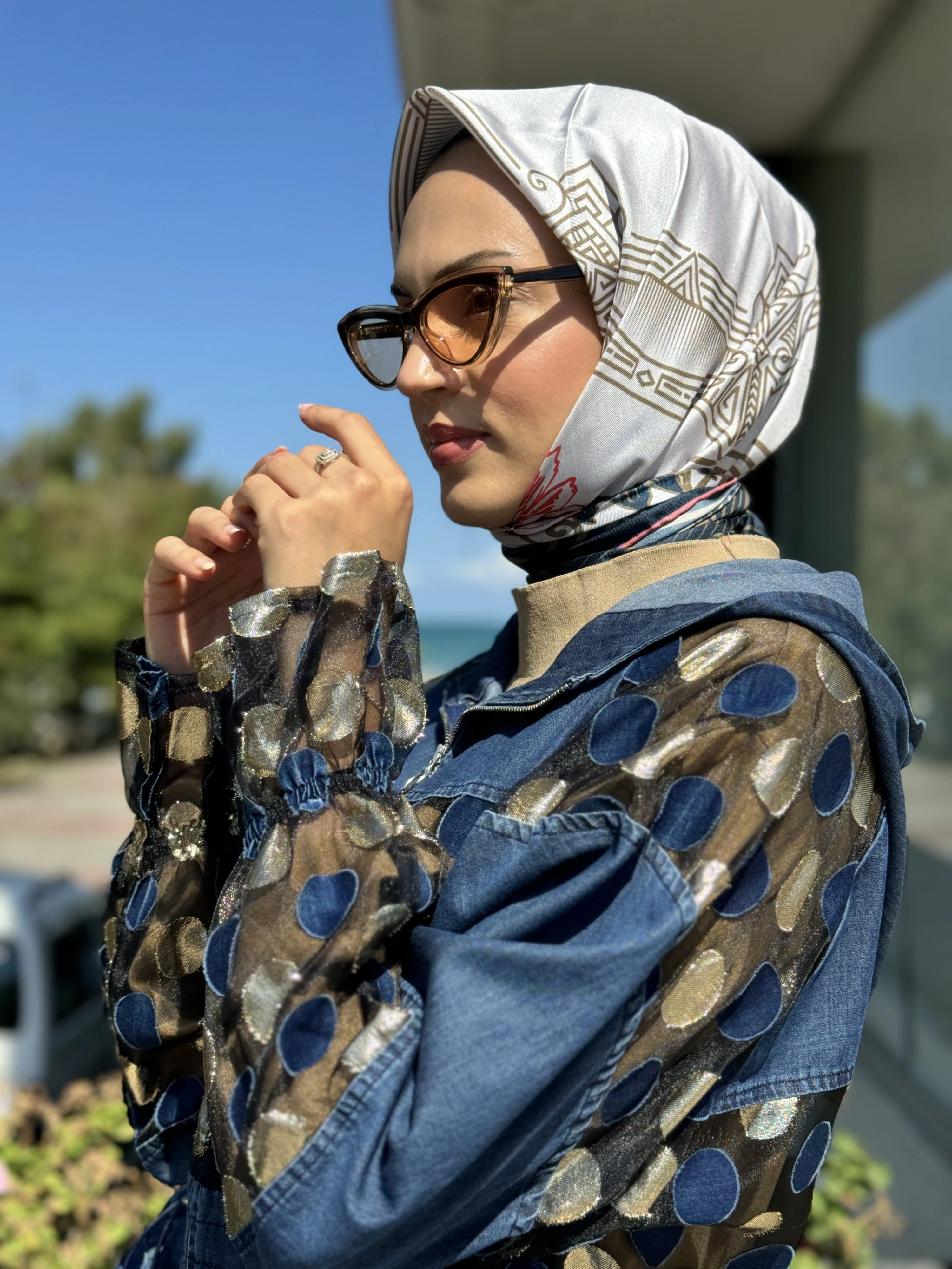 Ghisa Kapüşonlu Puantiyeli Organze Detaylı Ceket 3889