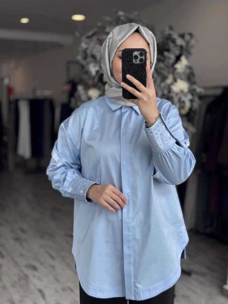 Ghisa Kolları Kuşgözü Detaylı Poplin Gömlek G4849