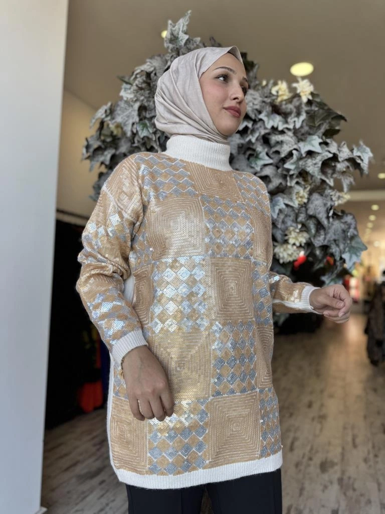 Ghisa Payet Detaylı Triko Tunik G241466