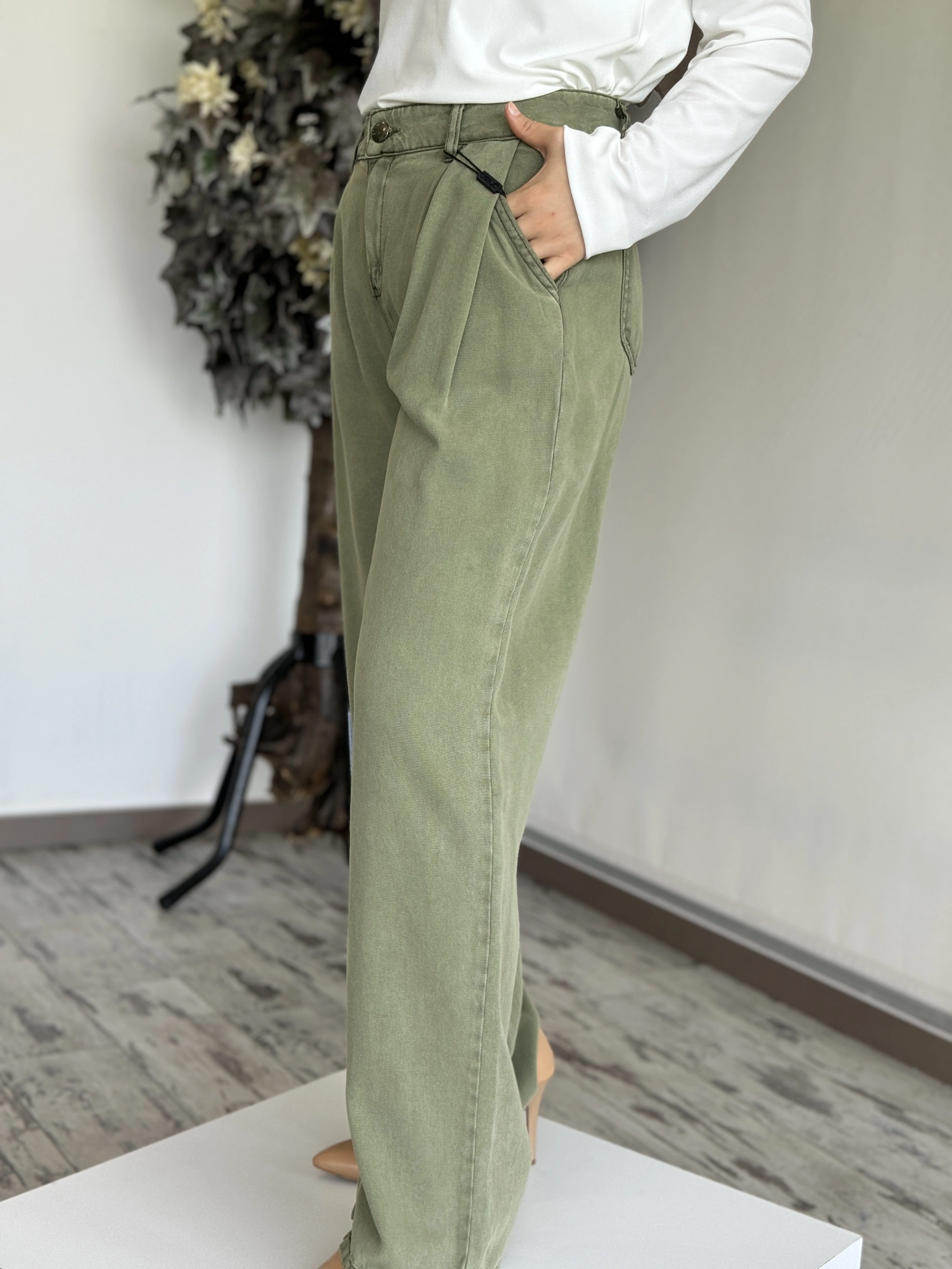 Ghisa Tencel Cepli Pantolon 8618