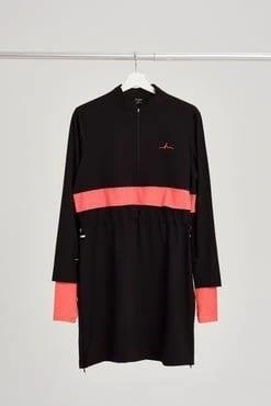 Haşema Esila Monogram Turuncu Şerit Tam Tesettür Tek Mayo Üstü HSM2934