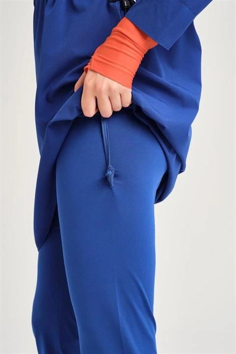 Haşema Esila Serisi 5 Parça Jileli Saks Tam Tesettür Mayo Takımı HSM2934