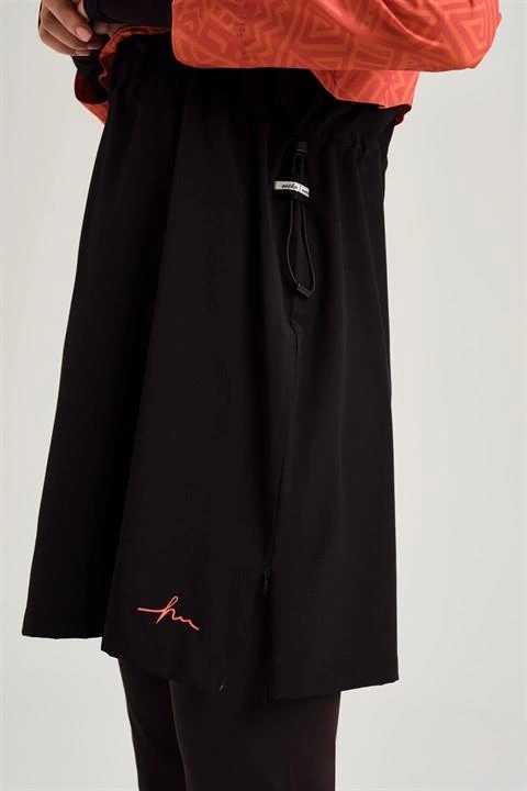 Haşema Esila Serisi 5 Parça Jileli Turuncu-Siyah Tam Tesettür Mayo Takımı HSM2934