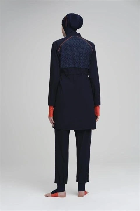 Haşema Performans Serisi 6 Parça Lacivert Tesettür Mayo HSM2010