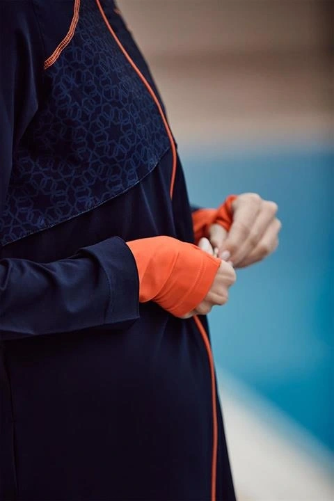 Haşema Performans Serisi 6 Parça Lacivert Tesettür Mayo HSM2010