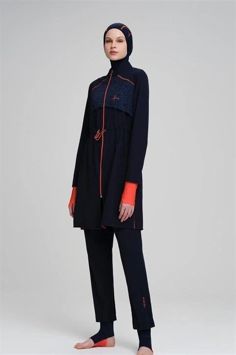 Haşema Performans Serisi 6 Parça Lacivert Tesettür Mayo HSM2010