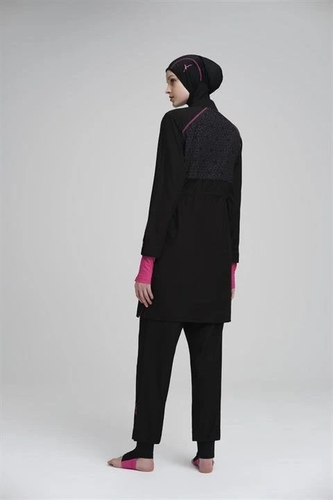 Haşema Performans Serisi 6 Parça Siyah Tesettür Mayo HSM2010