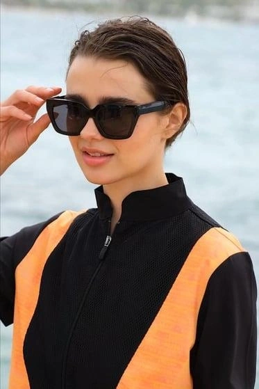 Haşema Senay Siyah-Turuncu 4 Parça Mayo Takımı HSM5002