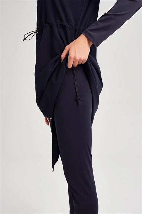 Haşema Su Serisi 5 Parça Lacivert Tesettür Mayo Takımı HSM3050