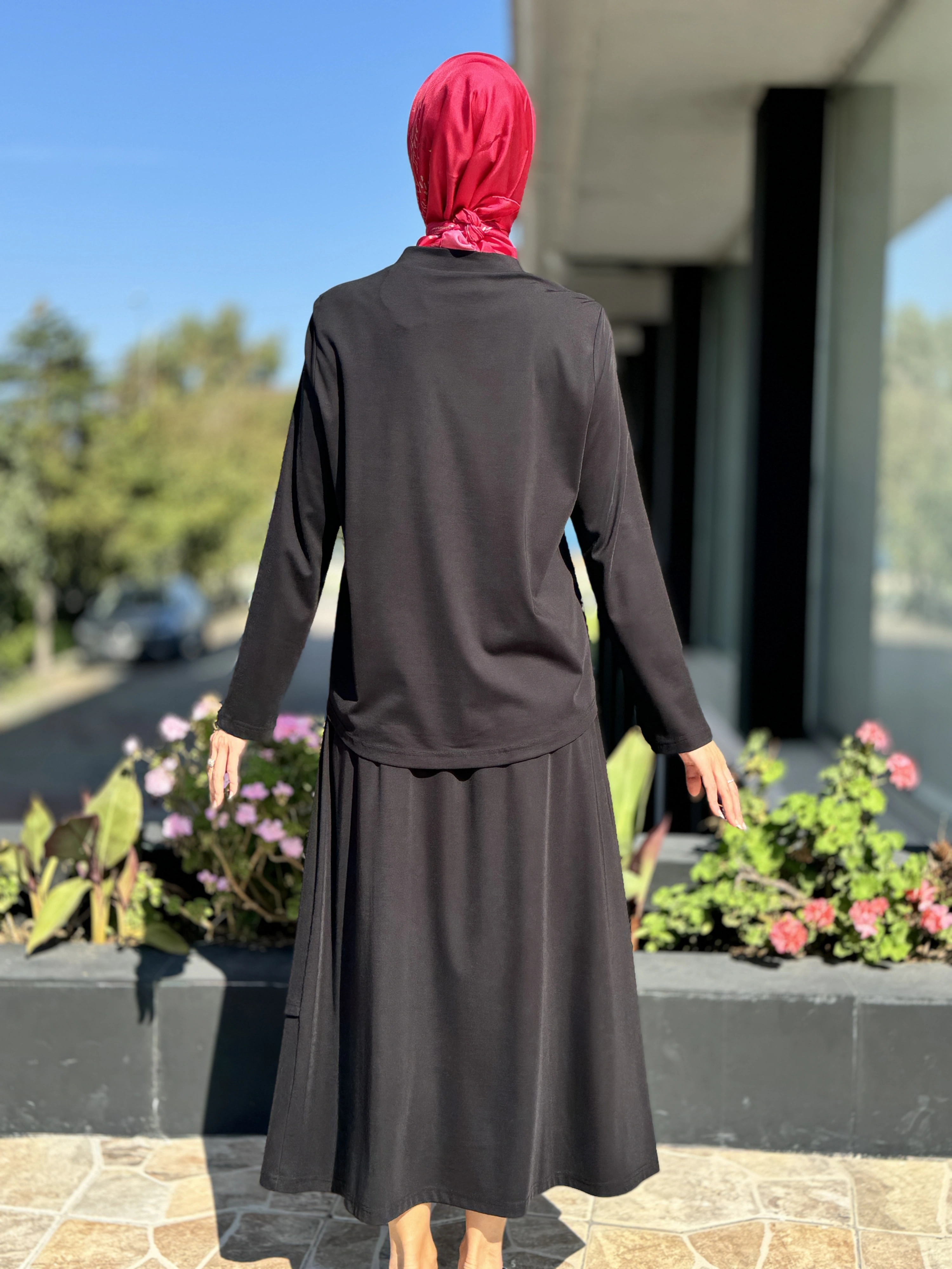 İNVEE Cep Detaylı Bluz Etek Takım 7023