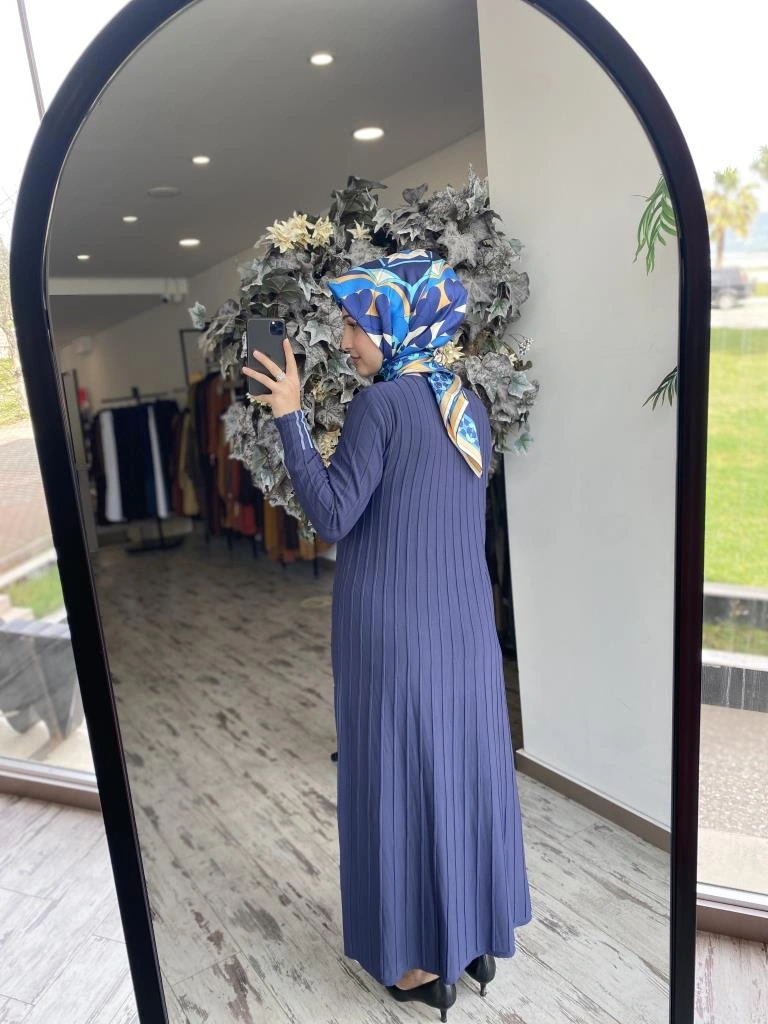 İnvee Çizgili Çan Elbise 6924