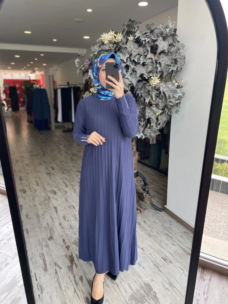 İnvee Çizgili Çan Elbise 6924