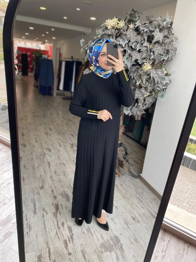 İnvee Çizgili Çan Elbise 6924