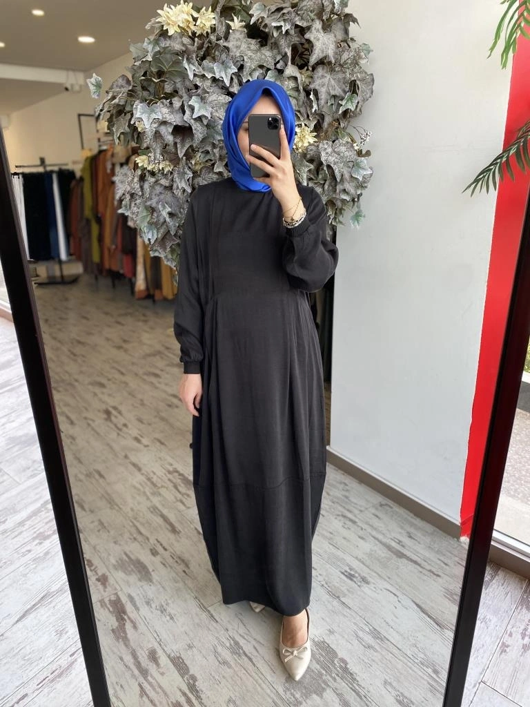 İnvee Gizli Cep Detaylı Modal Elbise 7013