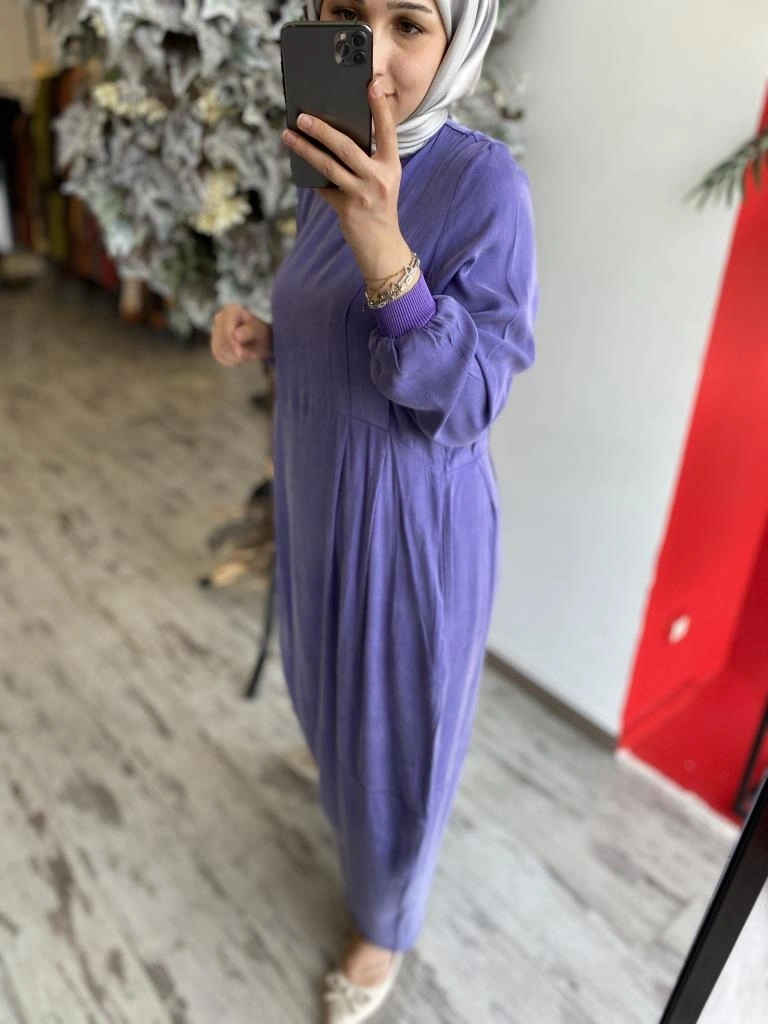 İnvee Gizli Cep Detaylı Modal Elbise 7013