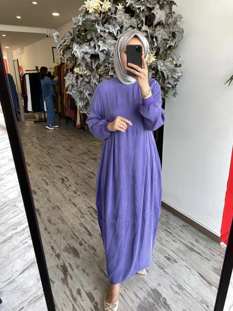 İnvee Gizli Cep Detaylı Modal Elbise 7013