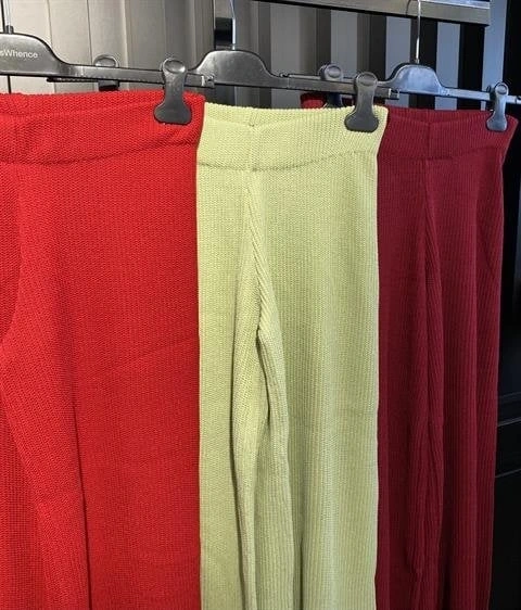 İNVEE Kendinden Çizgili Yün Pantolon  (6695)