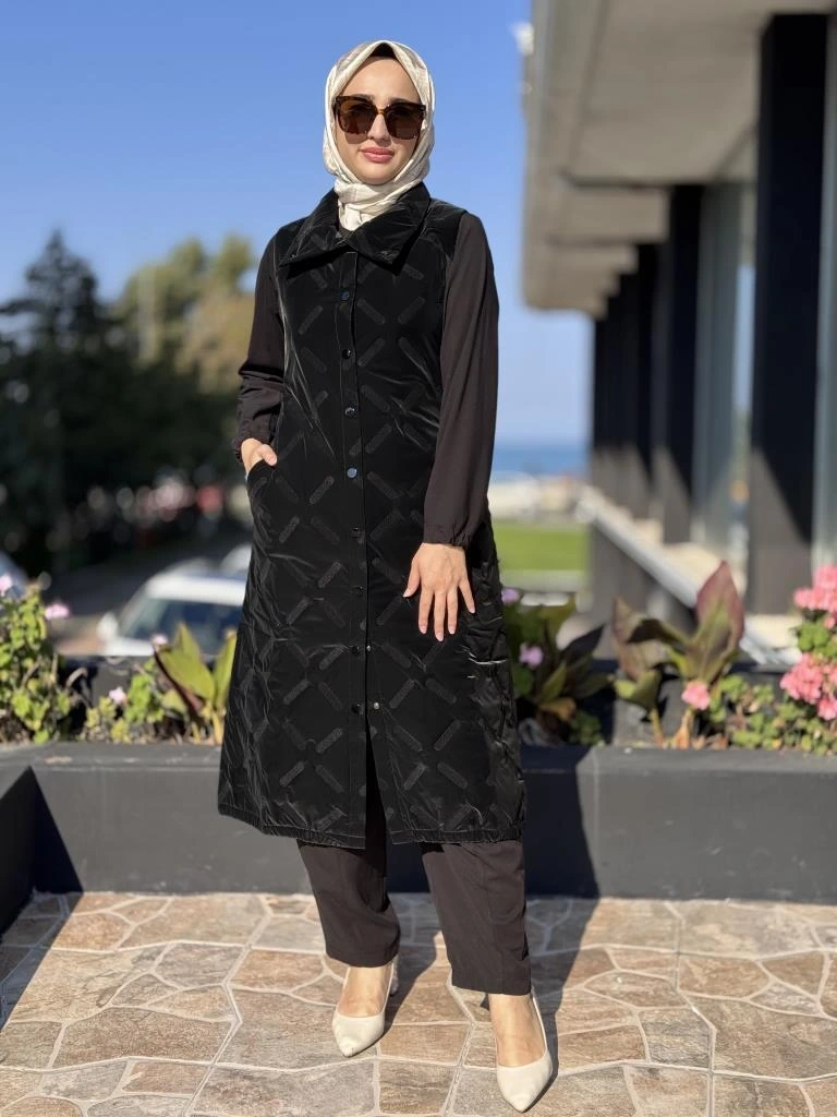 İnvee Triko Detaylı Kapitone Yelek 6916