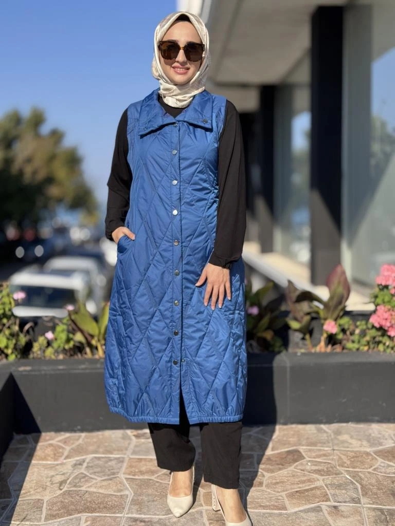 İnvee Triko Detaylı Kapitone Yelek 6916