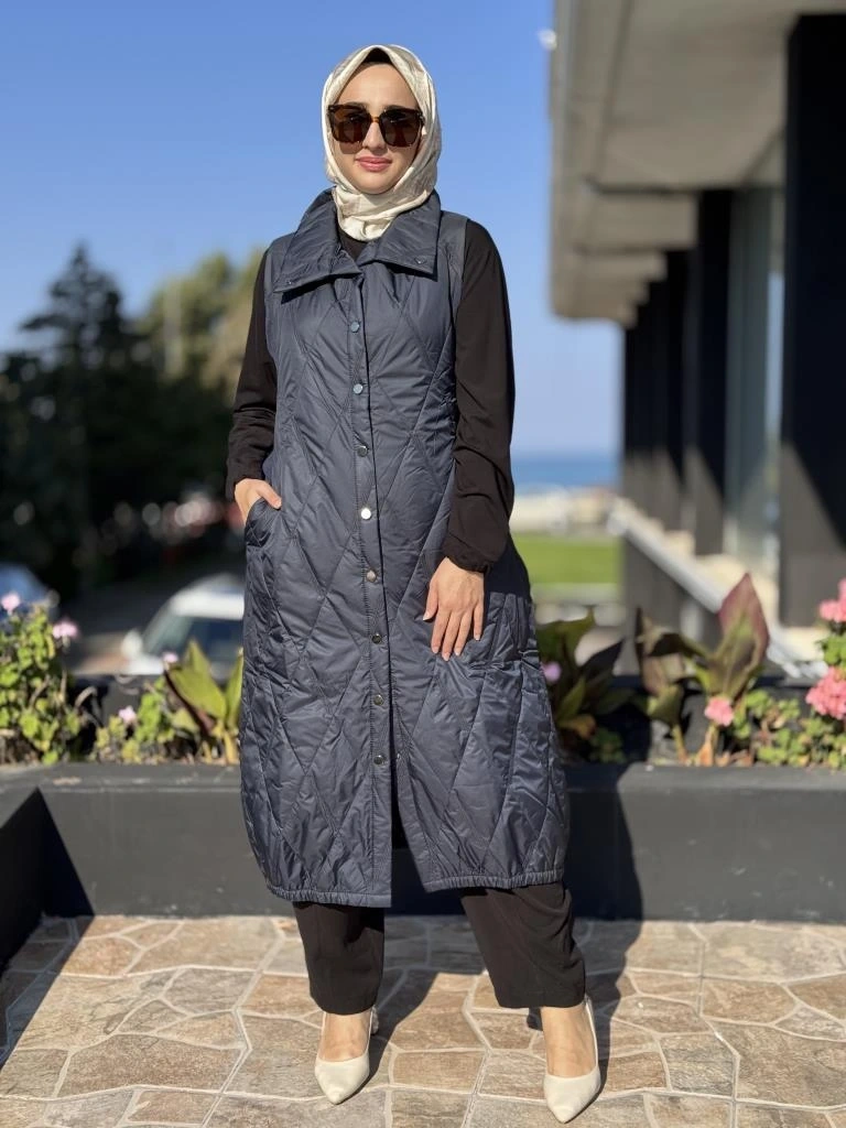 İnvee Triko Detaylı Kapitone Yelek 6916