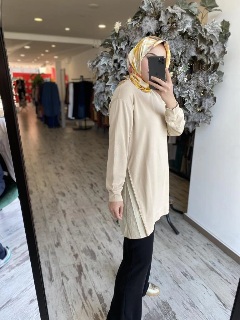 İNVEE Yanları Fermuarlı Penye Tunik 7047