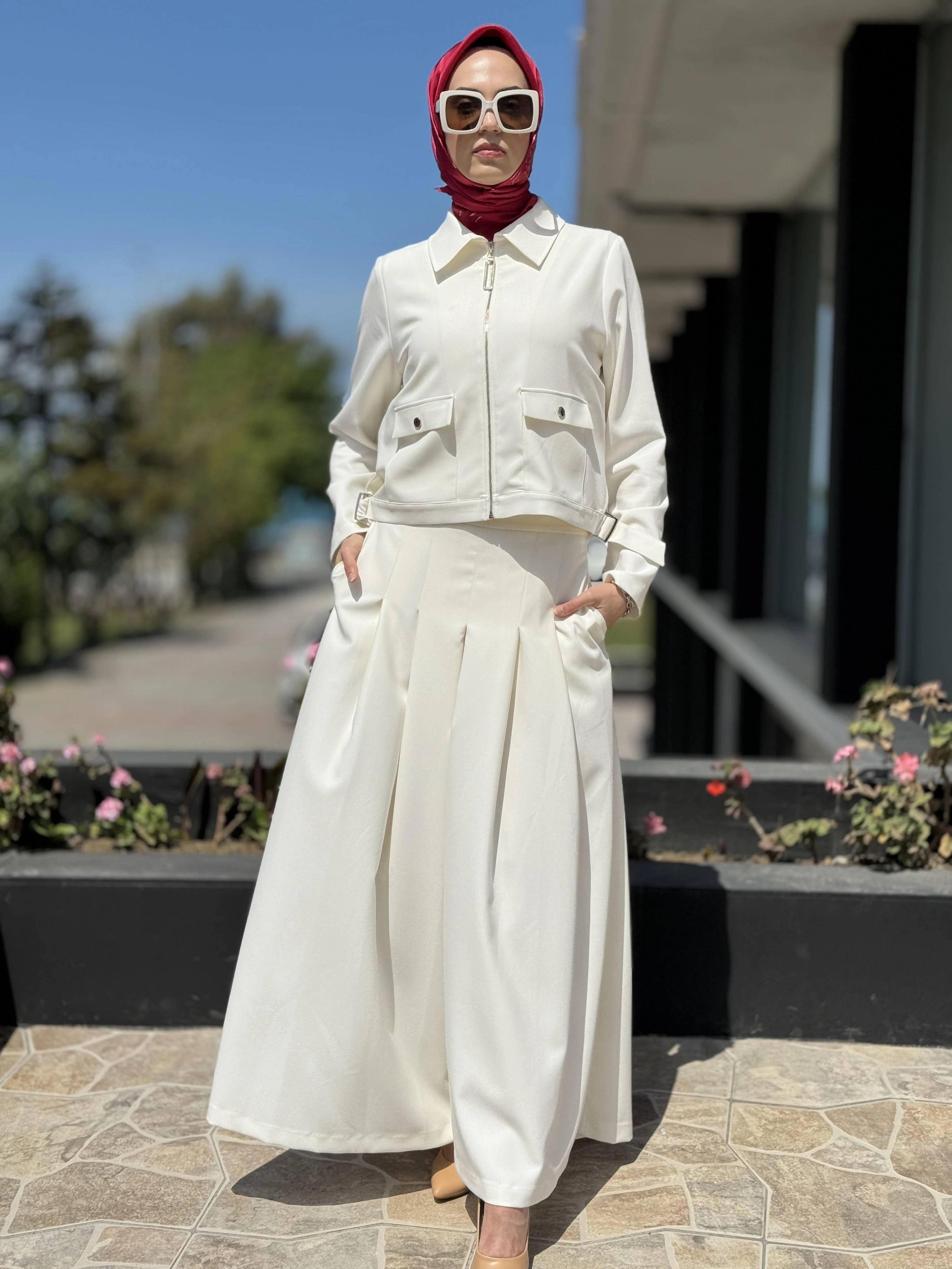 Jamila Sarah Kısa Ceket Pantolon/Etek Takım 9014