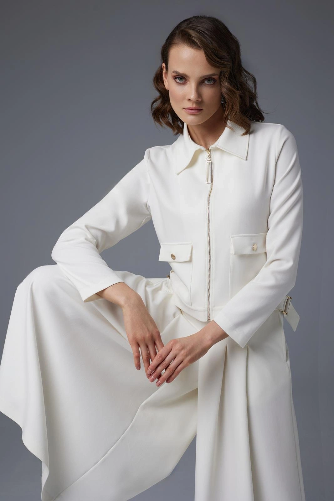 Jamila Sarah Kısa Ceket Pantolon/Etek Takım 9014