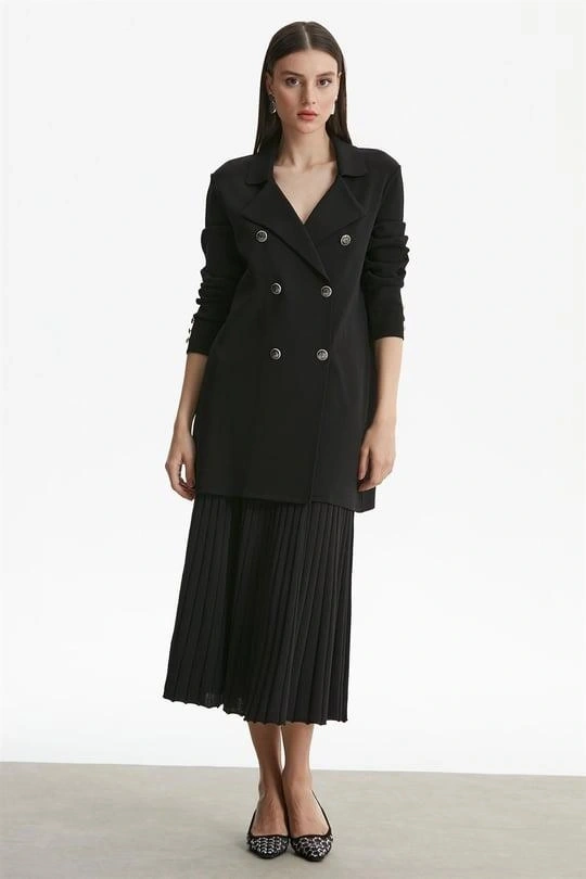 Kruvaze Yaka Rayon Ceket/Hırka HRK21464