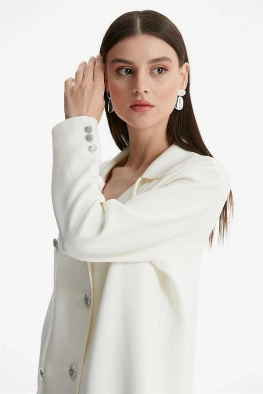 Kruvaze Yaka Rayon Ceket/Hırka HRK21464