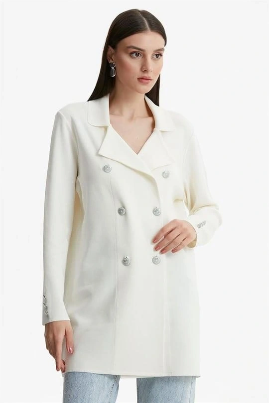 Kruvaze Yaka Rayon Ceket/Hırka HRK21464