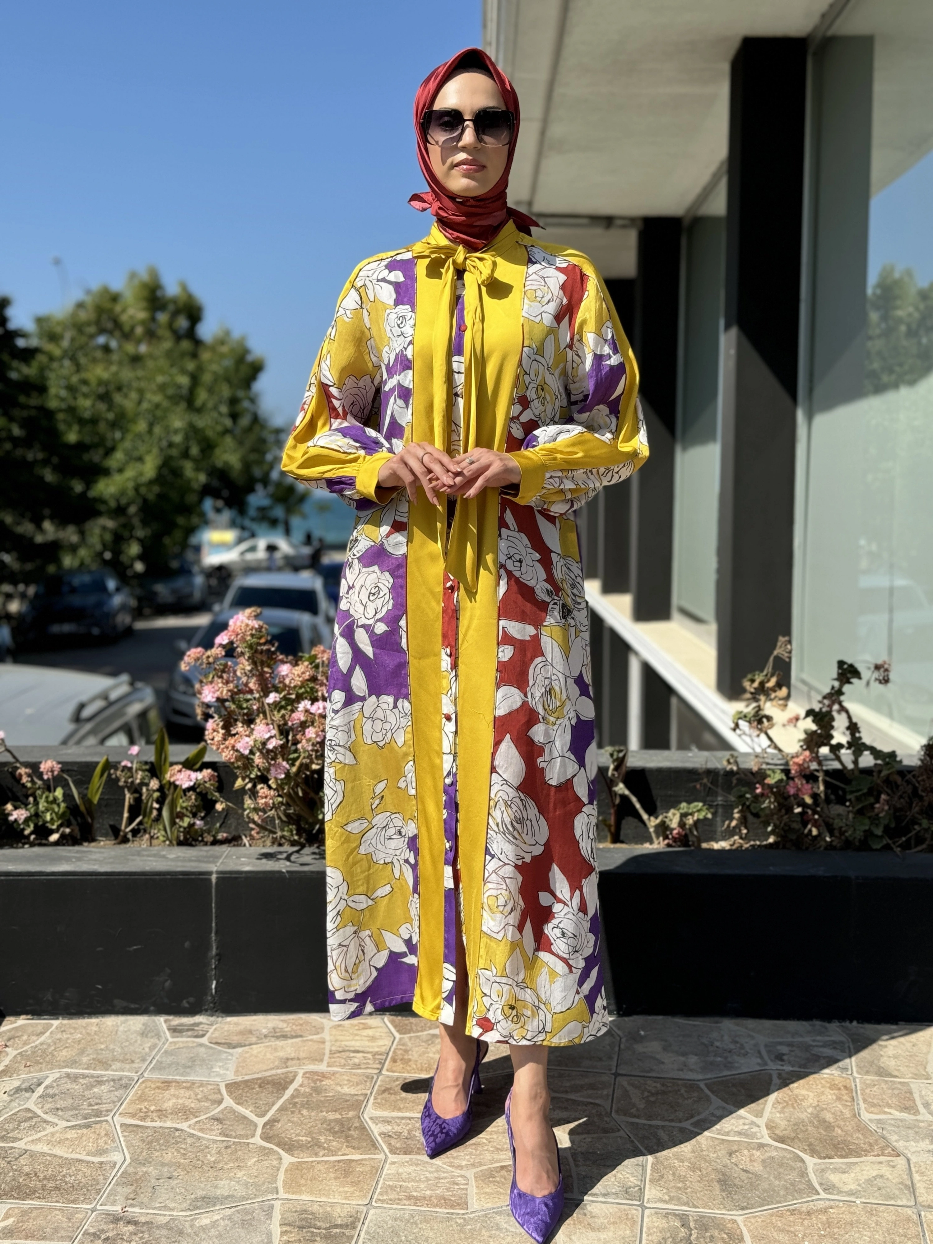 Lisa Desenli Elbise 3078