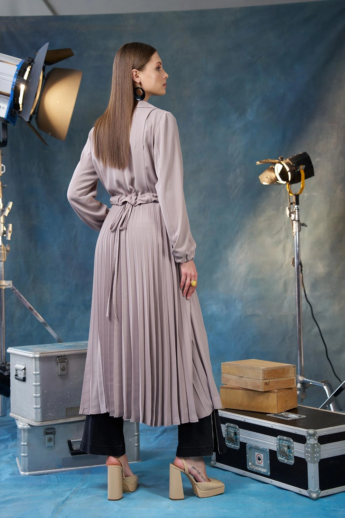 Misswhence Arkası Pliseli Fermuarlı Pardesü 35516