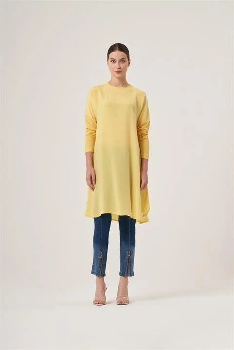 Misswhence Basic Cupra Sarı Tunik 33012