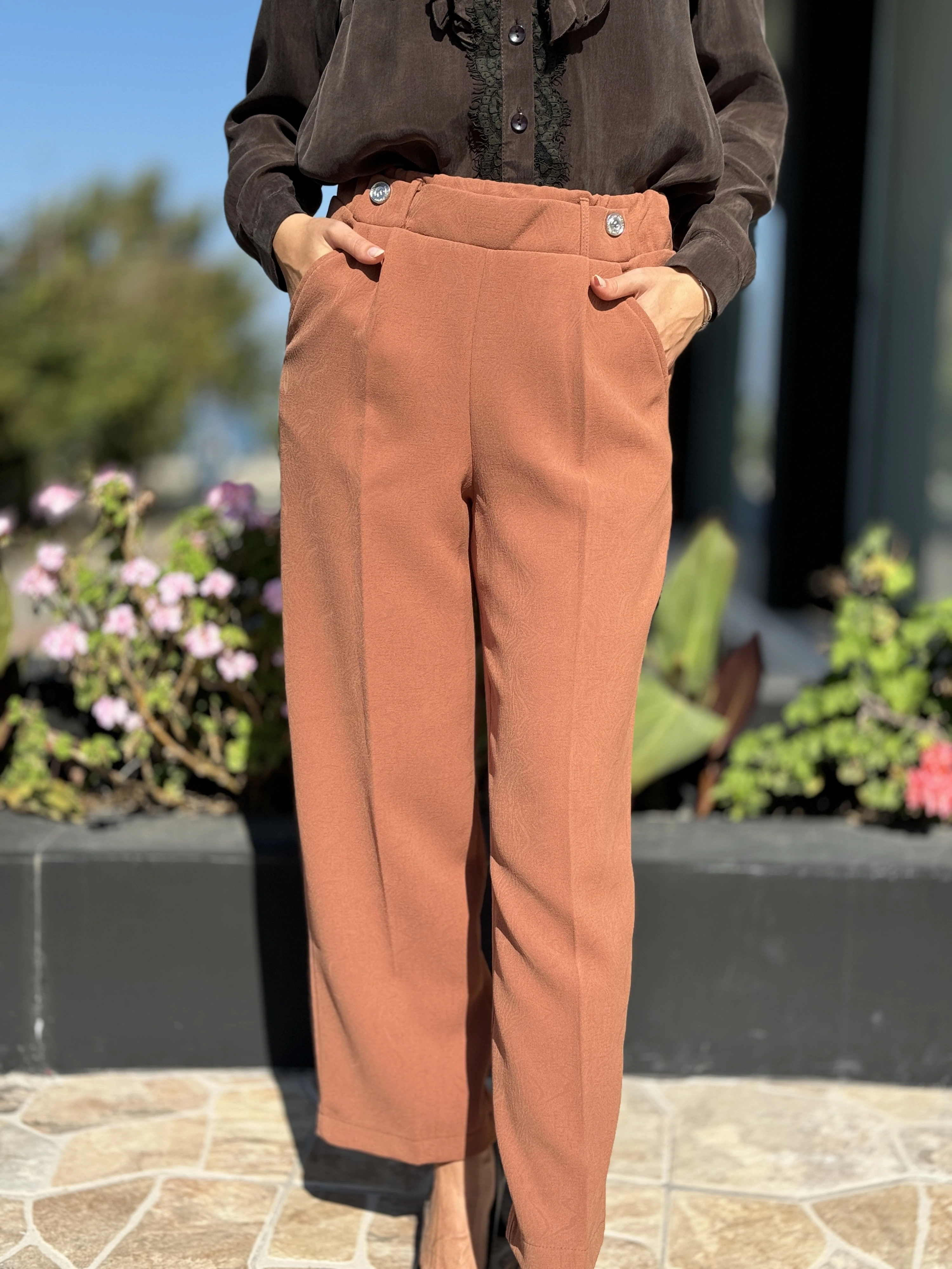 Misswhence Beli Lastikli Cepli Kalem Pantolon 36102