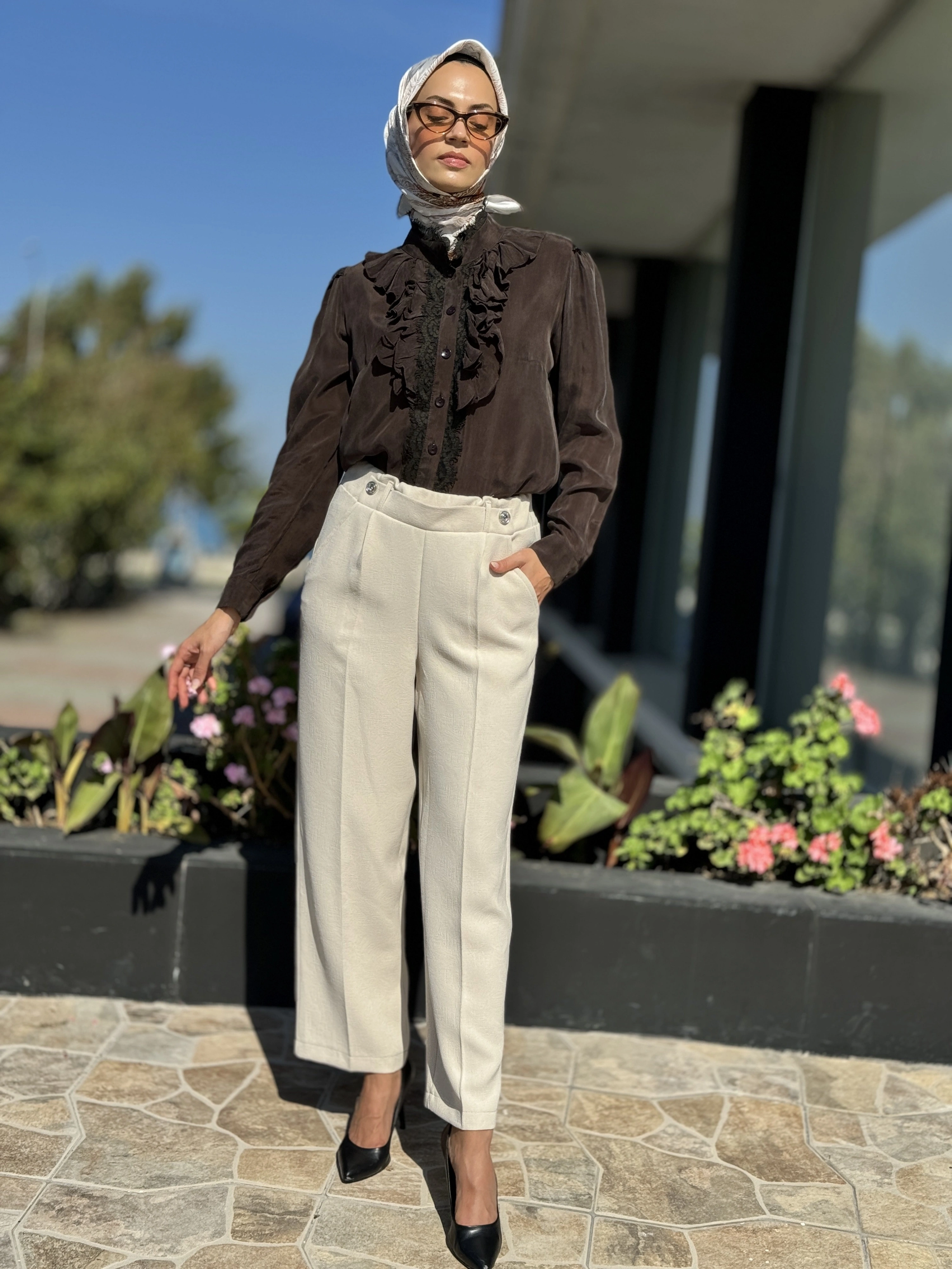 Misswhence Beli Lastikli Cepli Kalem Pantolon 36102