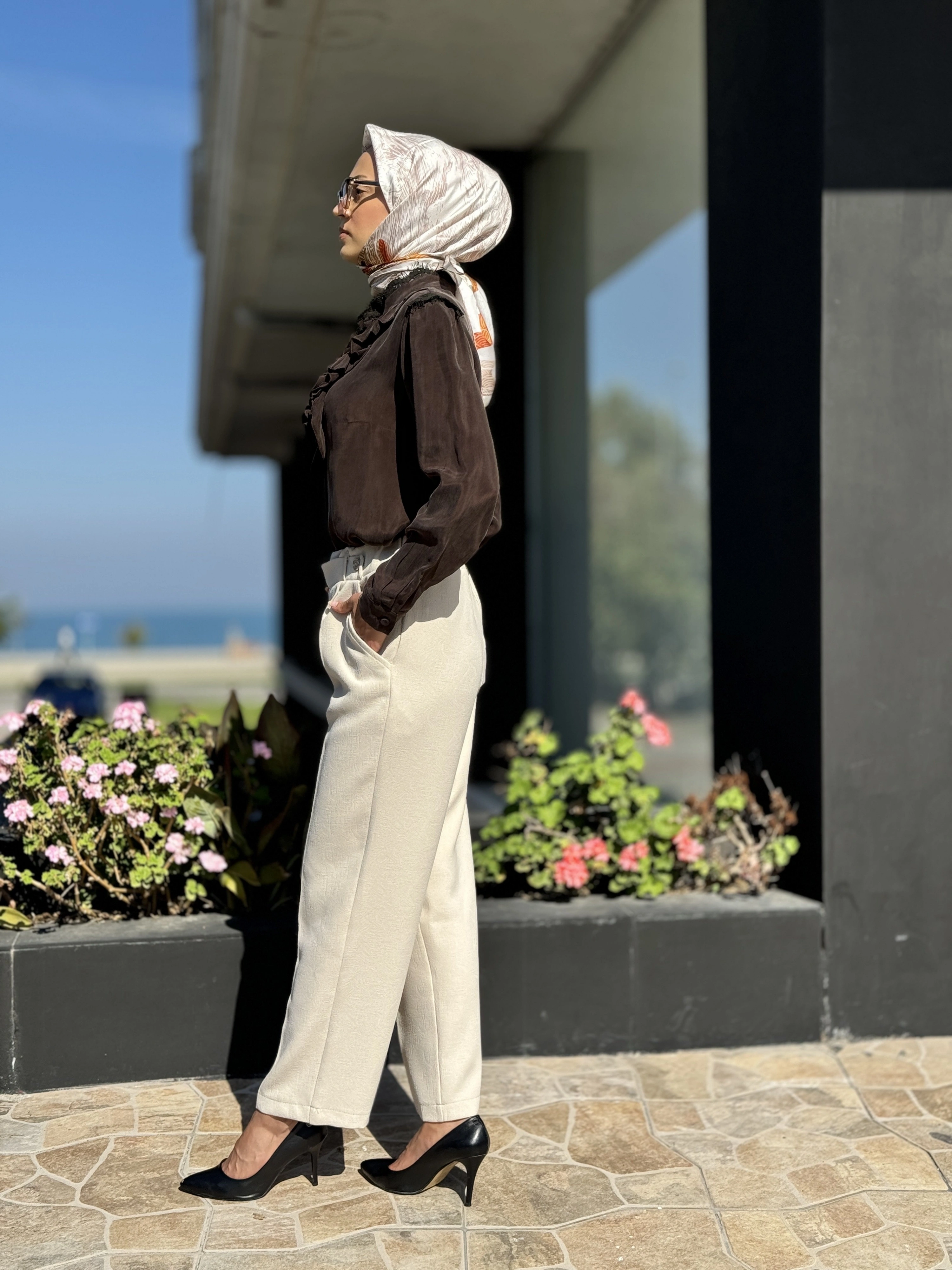 Misswhence Beli Lastikli Cepli Kalem Pantolon 36102