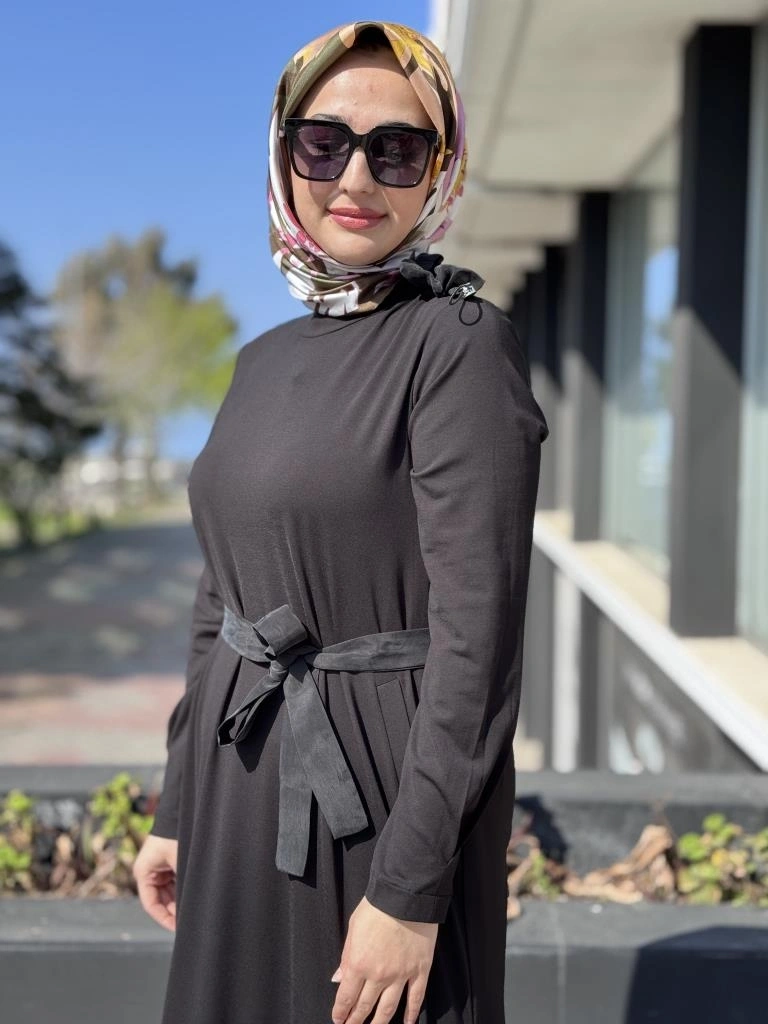 Misswhence Büzgü Detaylı Modal Elbise 37848