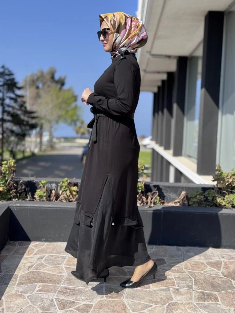 Misswhence Büzgü Detaylı Modal Elbise 37848