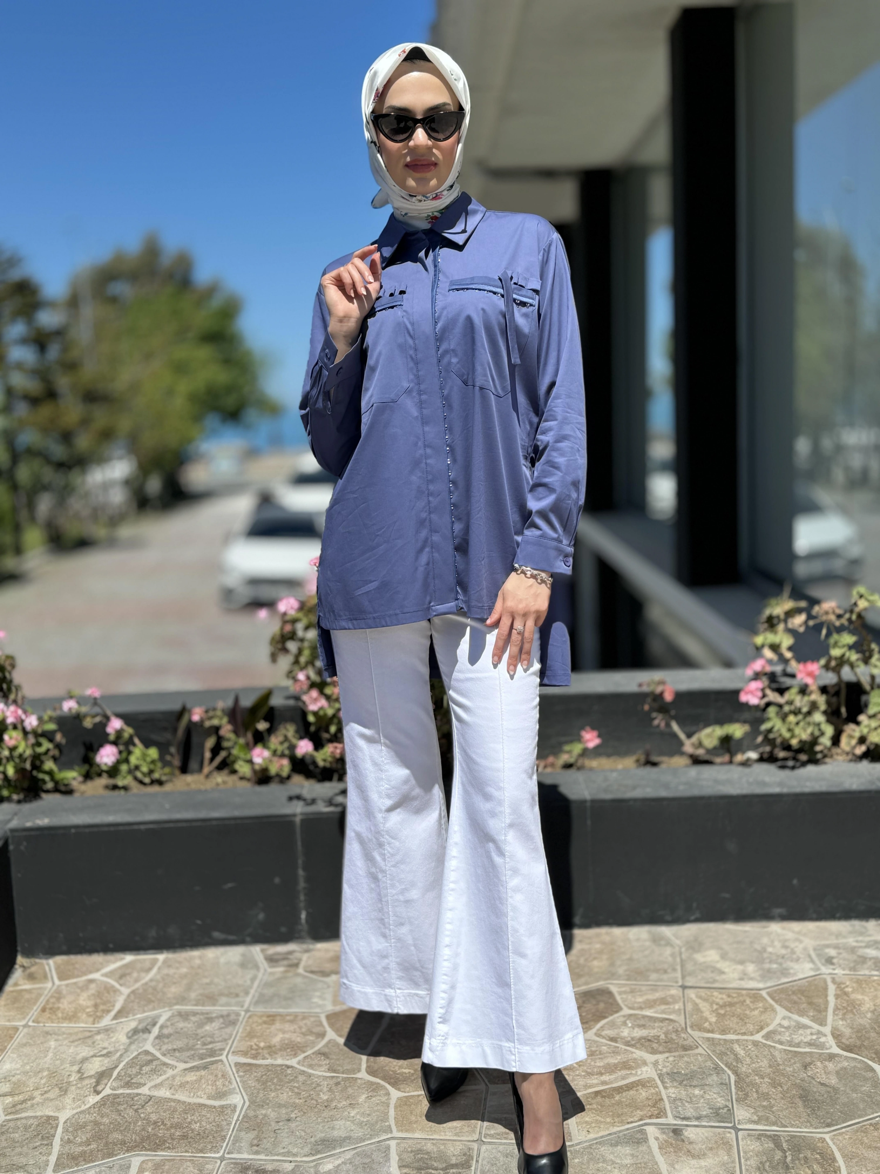 Misswhence Cep Detaylı Poplin Gömlek 35314