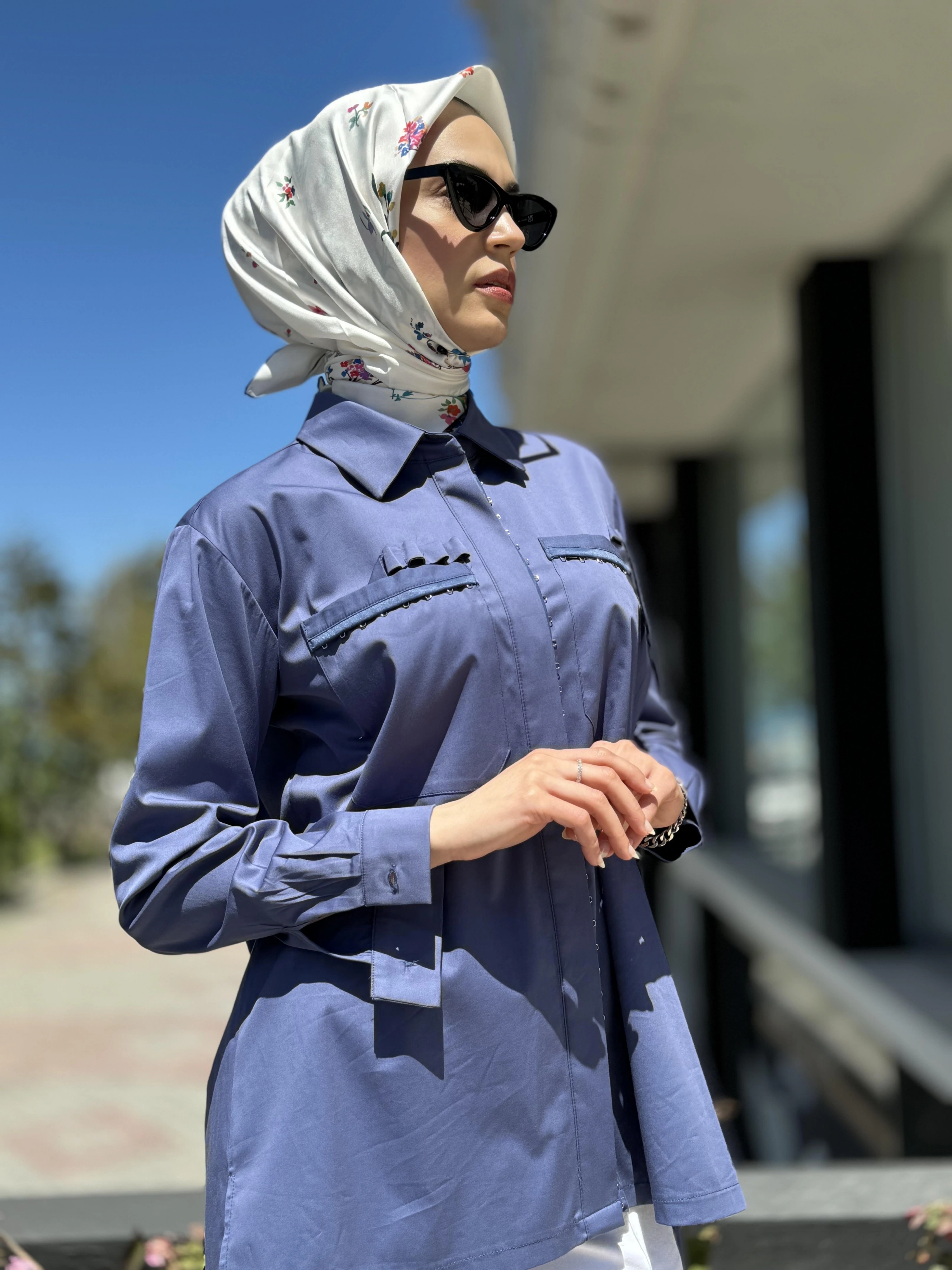 Misswhence Cep Detaylı Poplin Gömlek 35314