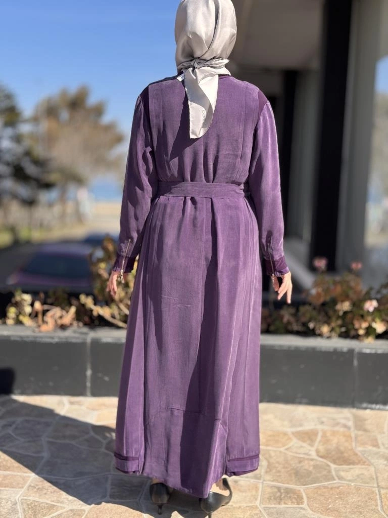 Misswhence Cep Detaylı Spor Dikişli Cupra İpek Elbise 37838