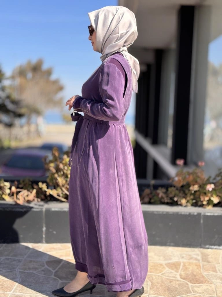 Misswhence Cep Detaylı Spor Dikişli Cupra İpek Elbise 37838