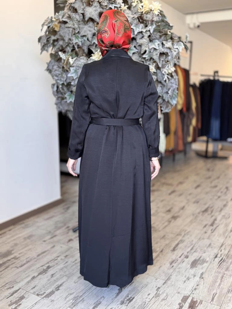 Misswhence Cep ve Fermuar Detaylı Chanel Keten Pardesü 37515