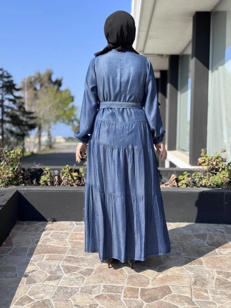 Misswhence Çıtçıtlı Tensel Kot Elbise 37842