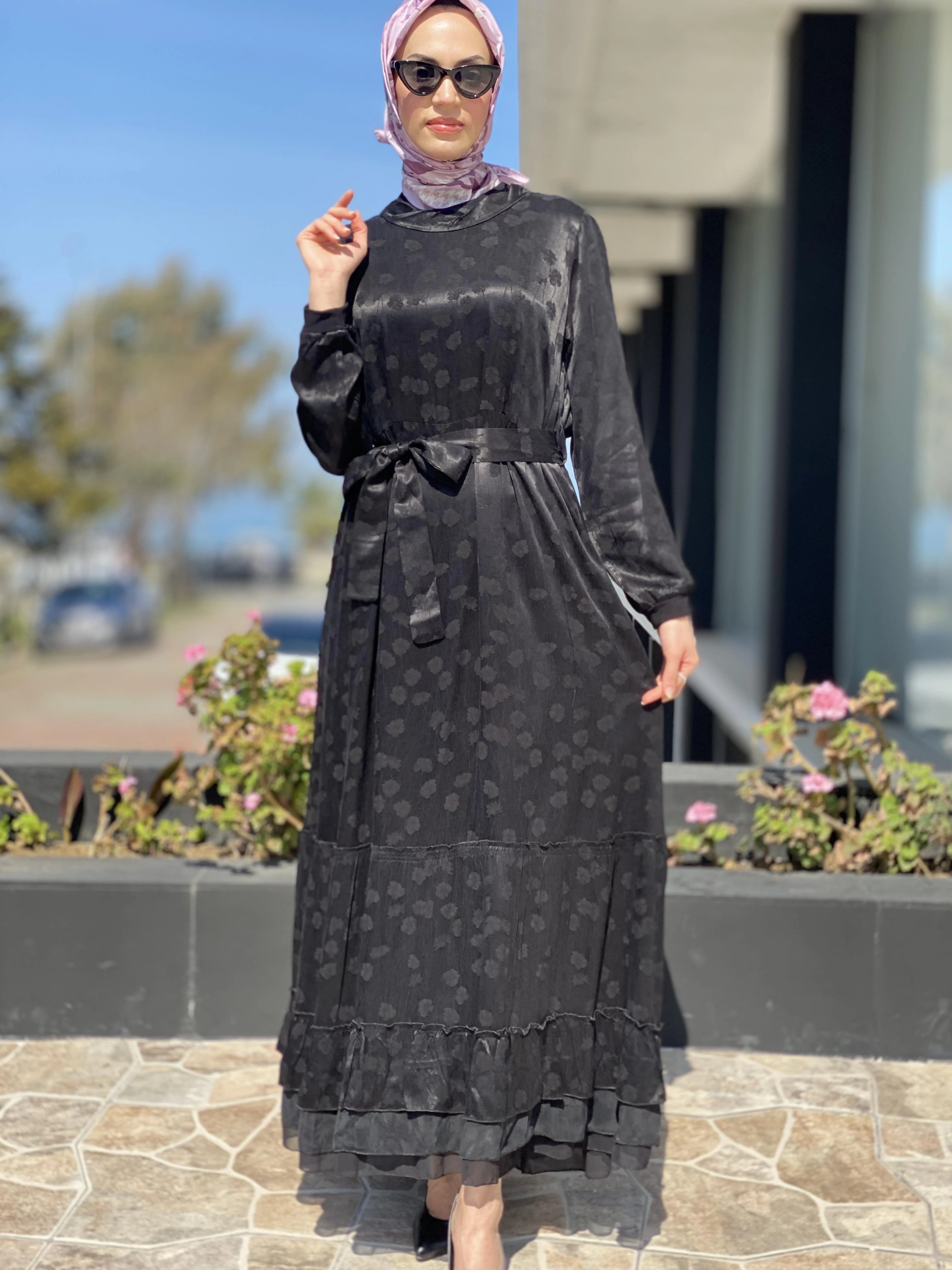 Misswhence Desenli İpek Elbise 35808