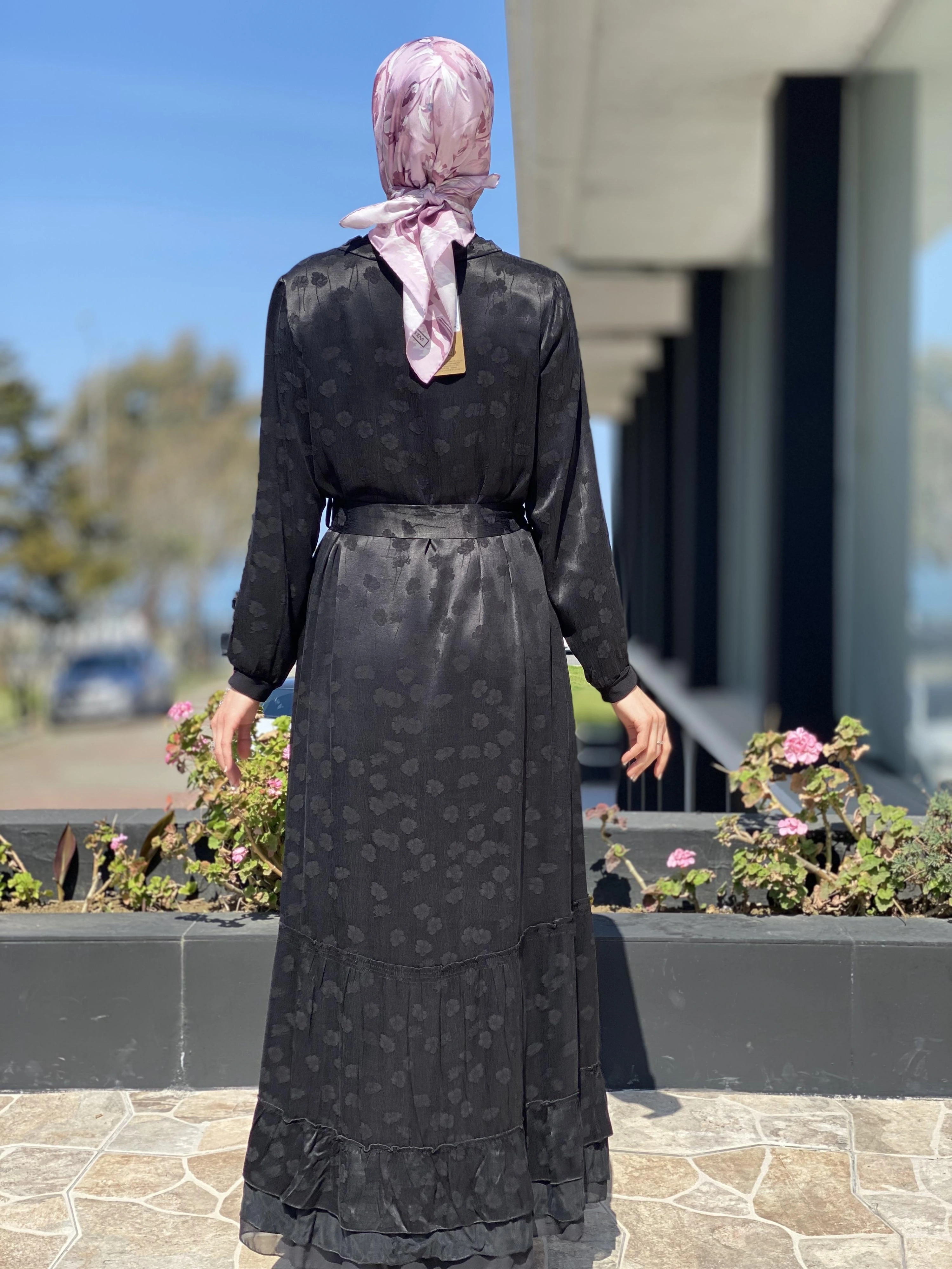 Misswhence Desenli İpek Elbise 35808