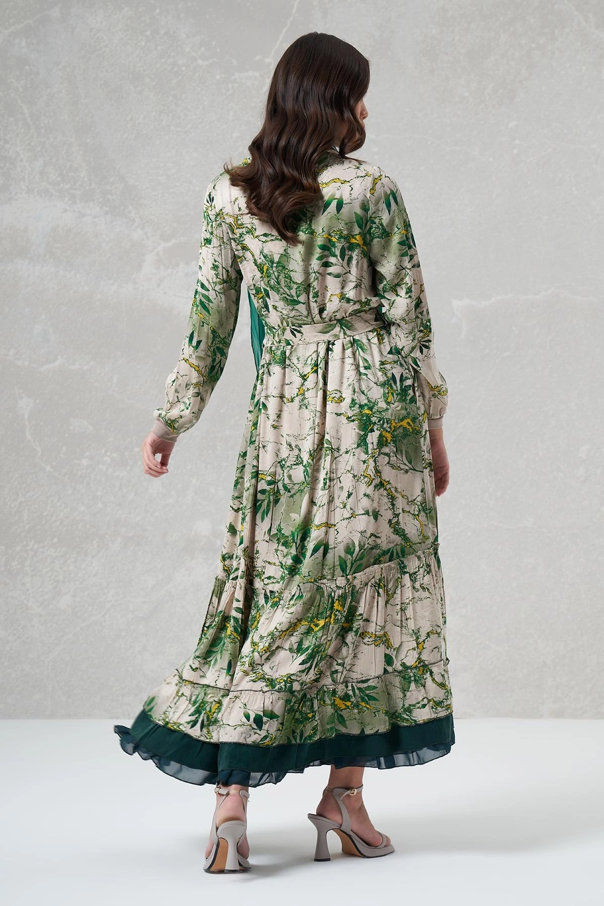 Misswhence Desenli İpek Elbise 35808