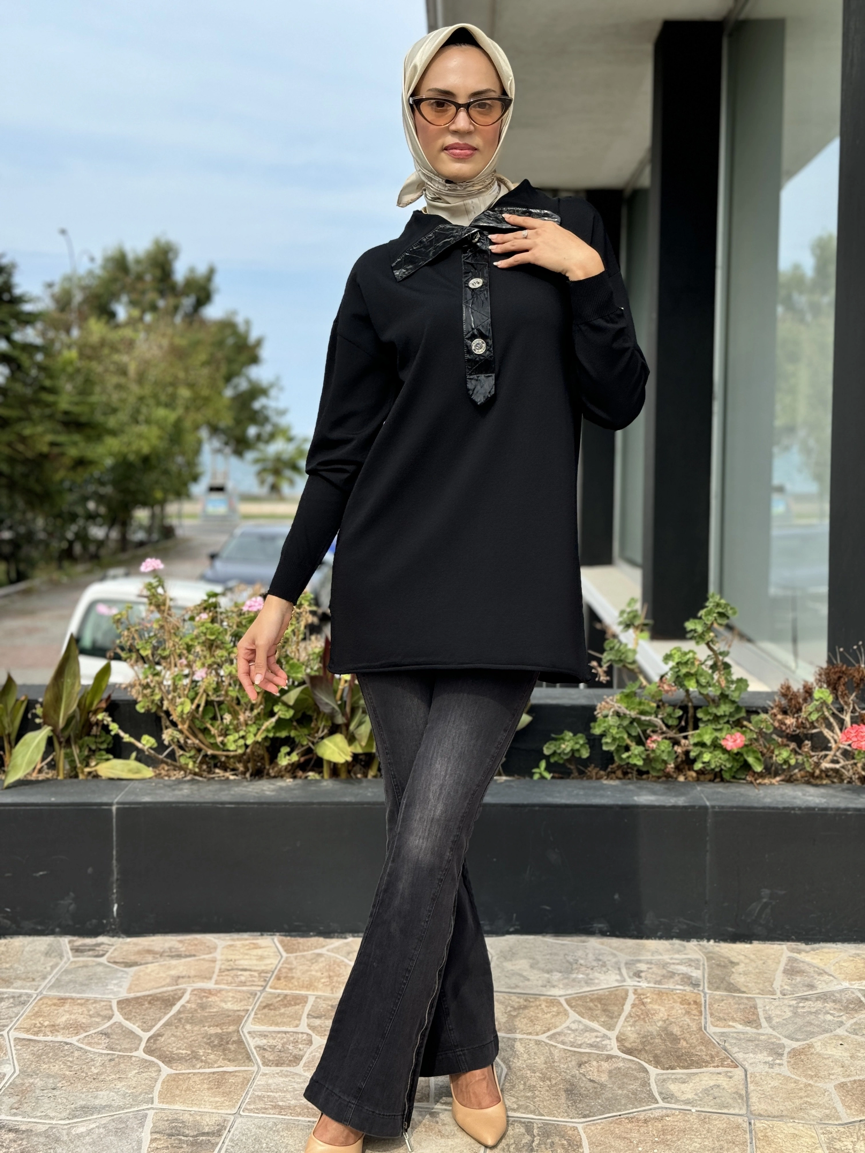 Misswhence Düğmeli Triko Tunik 36016